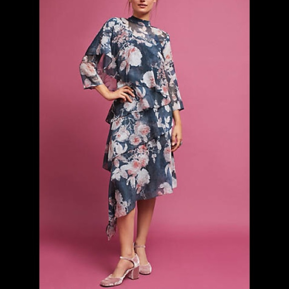 Anthropologie Sammy Tiered Floral Dress